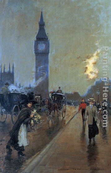 A view of Big Ben, London painting - Georges Stein A view of Big Ben, London art painting